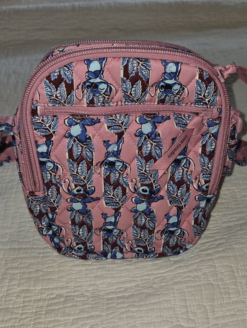 Vera Bradley Pink Disney Stitch Quilted Crossbody Bag, 4 Pockets - Picture 2 of 10